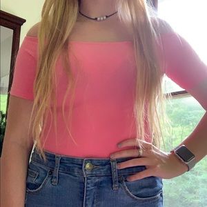 Pink Off the Shoulder Top